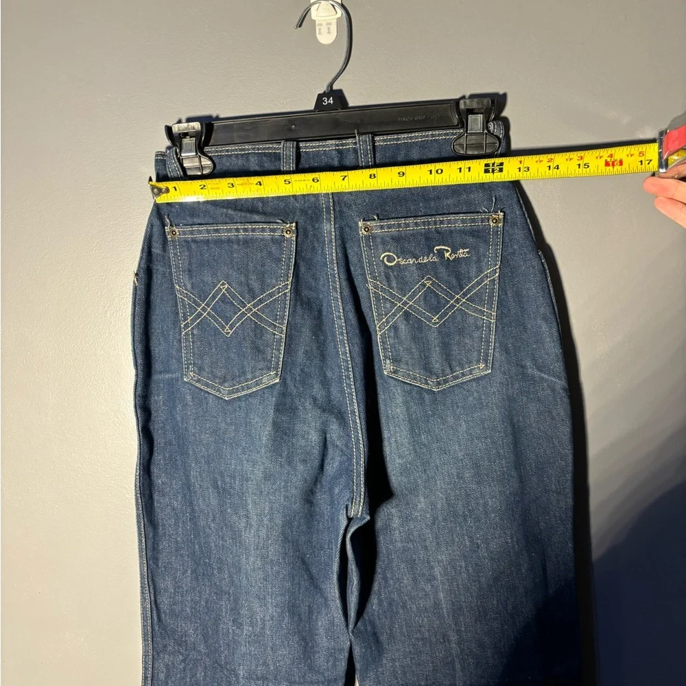 Vintage 1970s Embroidered Oscar De La Renta Jeans Size 24 - Picture 4 of 6